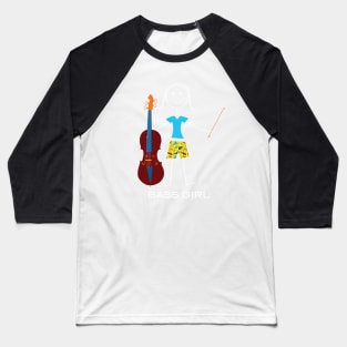 Funny Womens Double Bass Player Baseball T-Shirt